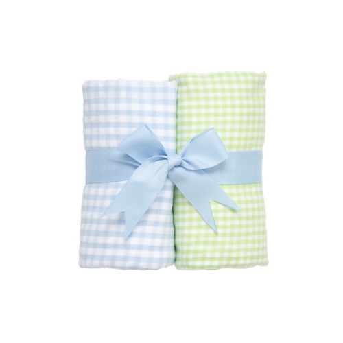 Big Check Set of Two Burp Cloths