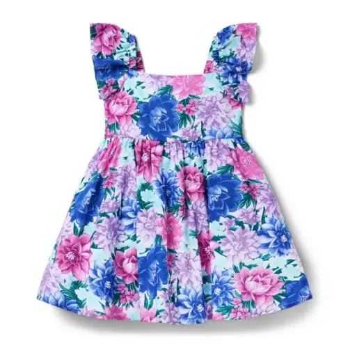 Floral Flutter Sleeve Dress
