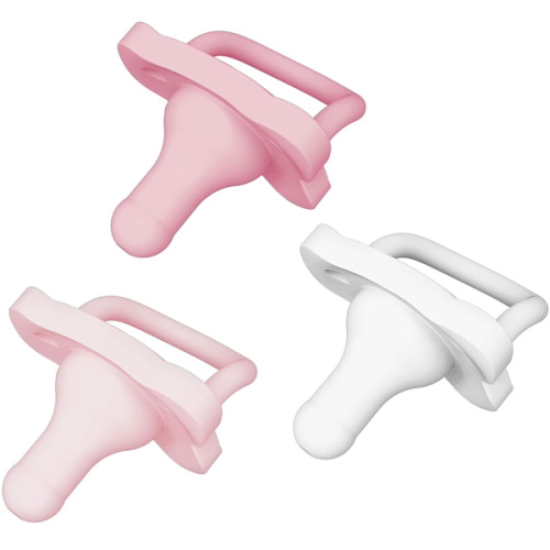 Dr. Brown's HappyPaci 100% Silicone Baby Pacifier, Contoured One-Piece Design, Pink, White, Light Pink, 0-6m, BPA-Free, 6 Pack