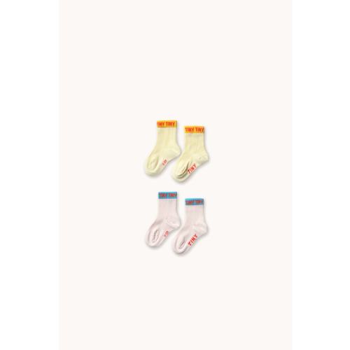 TINY MEDIUM SOCKS dusty yellow/pastel pink | TINY