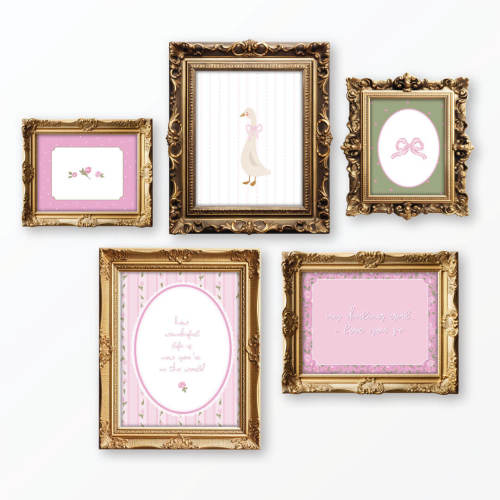 Floral Goose Bundled Digital Nursery Wall Art