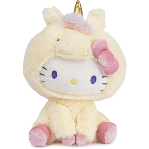 GUND Sanrio Hello Kitty 6" Plush Toy with Yellow Unicorn Outfit; Ages 1+