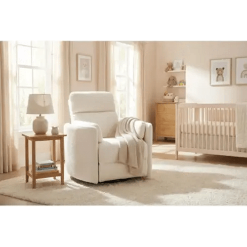 Rayna Oyster Nursery 40" Power Swivel Glider Recliner | USB