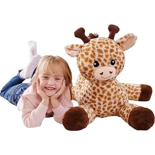 IKASA Large Giraffe Stuffed Animal Plush Toys,Soft Toy 30" Giant Cute Huge Big Size Jumbo Kawaii Fluffy Plushy Fat Oversized Plushie,Gifts for Kids
