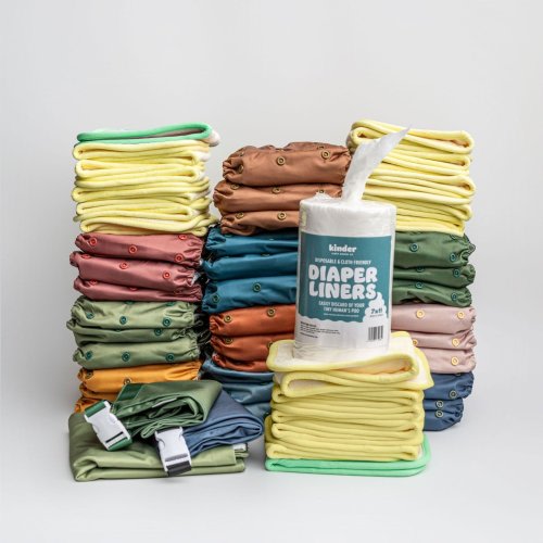 Best Selling Solids - Hybrid Diaper Cover - Cloth Diaper Starter Bundle - Full Time - 30 Pack