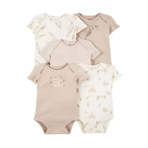Summer New Baby Short Sleeve Bodysuits Layette 5PCS Sets Cartoon Printed Onesie Leisure Dailywear 3-6 month