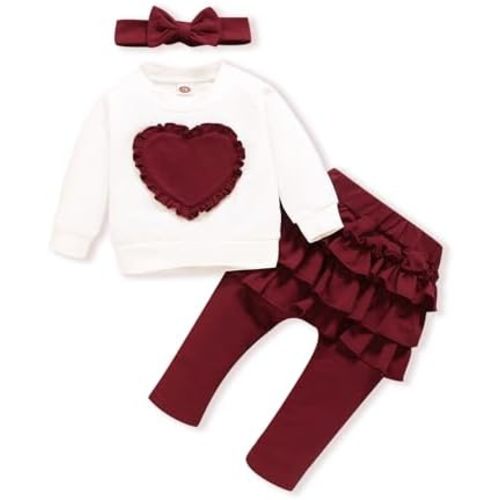 NZRVAWS Toddler Baby Girl Clothes Infant Sweatshirt Pants Outfit Fall Winter 6-24 Months 2-4T