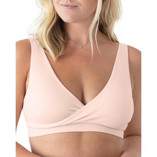 Kindred Bravely Sublime Adjustable Crossover Nursing Bra for Breastfeeding | Wireless Maternity Bra (Soft Pink, 1X)