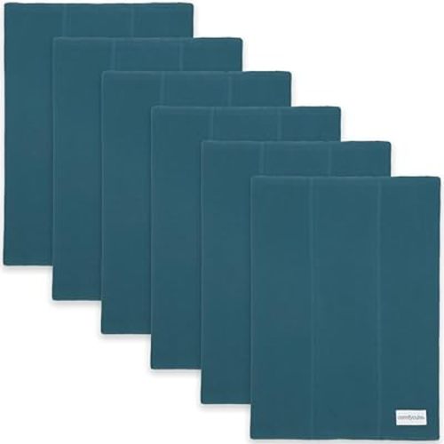 Comfy Cubs Baby Burp Cloths Set (Pack of 6) - Large 6-Layer Ultra-Absorbent 100% Cotton for Babies Spit-Up, Drool & Messes - Soft, Gentle, Multi-Pack - Newborn Essentials Gift (Neptune)