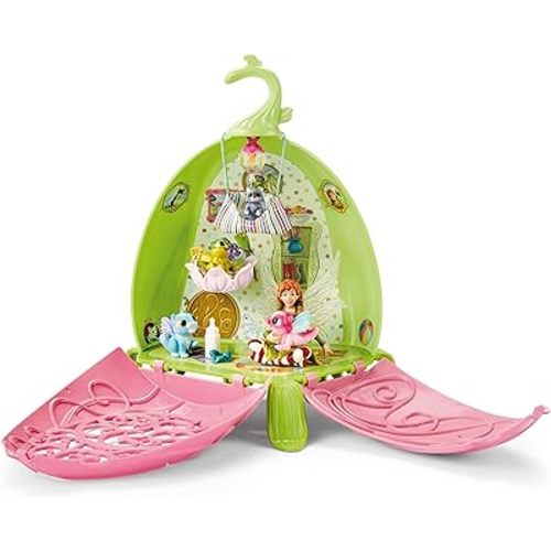 Schleich bayala 11-Piece Fairy Marween's Animal Playschool with Fairy and Baby Dragon Playset - Fairy Animal Playset with Magical Baby Pet Animals, Toys for Boys and Girls, Gift for Kids Age 5+