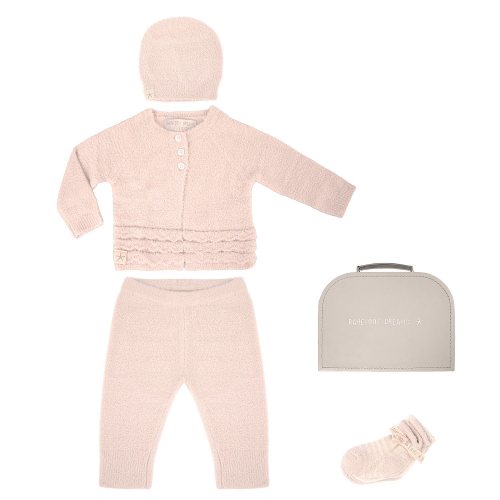 Barefoot Dreams CozyChic Lite Girls Heirloom Newborn Set, Pink