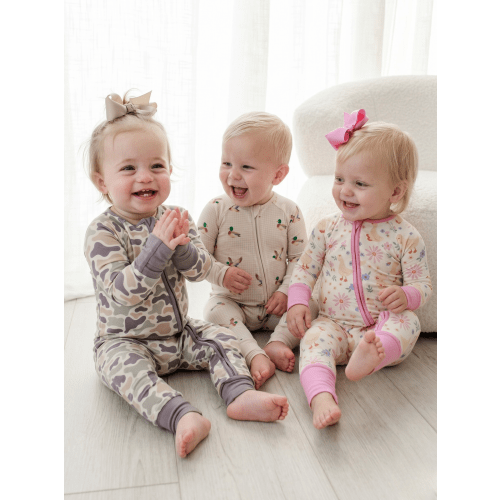 Baby Bamboo Zipper Rompers