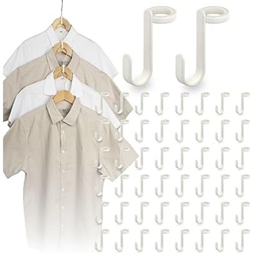 100PCS Hanger Connector Hooks,Space Saving Hangers for Clothes.Hanger Hooks Space Saver.Closet Hangers Connector Hook.College Dorm Essentials,Closet Organizers and Storage