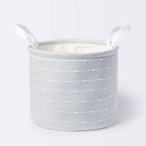 Medium Round Bin with Slub Stitching - Gray - Cloud Island™