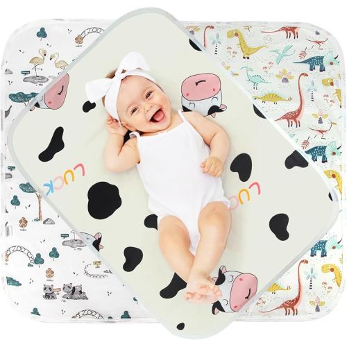 Changing Pad Liners 3PCS Baby Changing Mat 100% Waterproof Portable Absorbent Changing Table Cover Home and Travel (Pink Black)