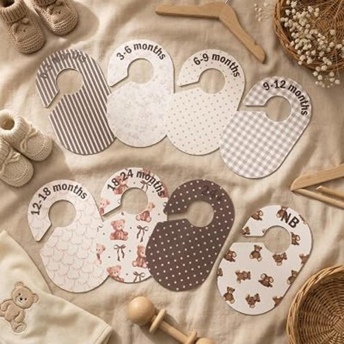 8 Pcs Brown Bear Baby Closet Dividers Baby Girl Clothes Dividers