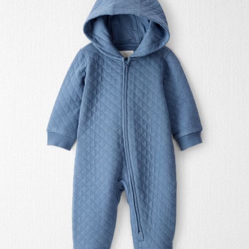 Wells Blue Baby Quilted Double Knit Jumpsuit Made with Organic Cotton | Carter’s Oshkosh Canada