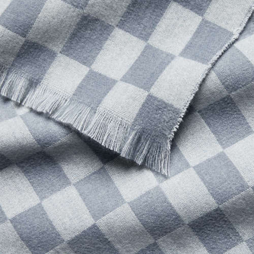 Personalized Cloudy Blue Checkmate Baby Stroller Blanket by Leanne Ford