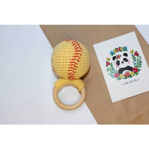 Softball rattle toy newborn toy sport gift baby shower gift pregnancy gift for baby boy baby gift bedroom decor baby announcement new mom
