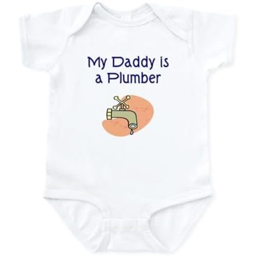 CafePress My Daddy is A Plumber Infant Bodysuit Cute Infant Bodysuit Baby Romper