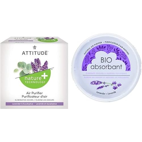 ATTITUDE Air Purifier with Activated Carbon Filter + ATTITUDE Bio Absorbant Air Purifier with Activated Carbon (Lavender)