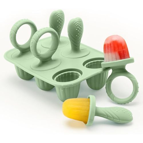 Silicone Toddlers Popsicle Molds with Sticks | Mini Popsicles Molds for Babies Teething Relief, Frozen Treats Maker Popsicle Maker Ice Pop Mold for Toddlers Kids
