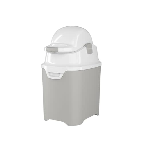 Foundations Mini Diaper Pail with Airtight Lid, Durable & Odorless Diaper Disposal, Large Capacity, Holds up to 30 Newborn Diapers, Refill with Any Bags, Baby Registry Gift - Gray