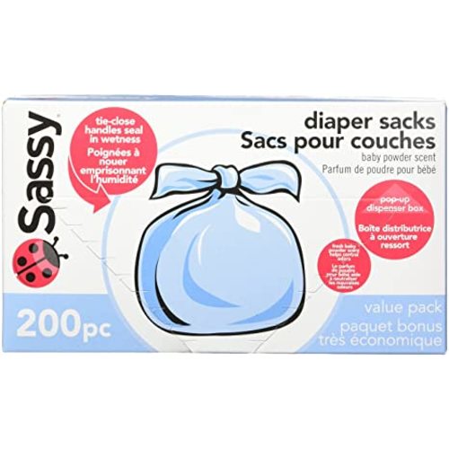 Sassy Baby Disposable Diaper Sacks, 200 Count, Packaging may vary - 200 Count (Pack of 1)