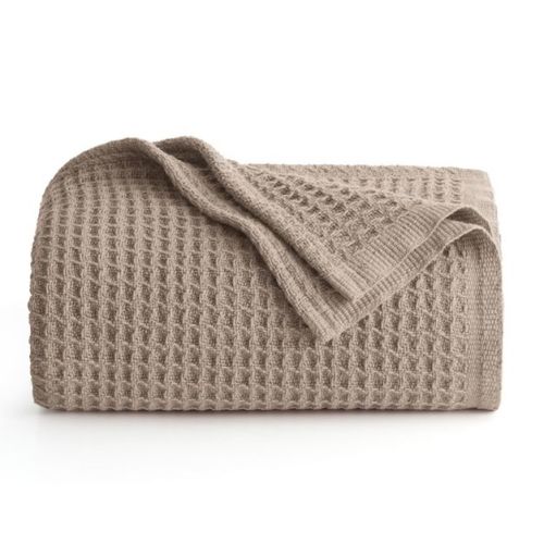 Bedsure Gentlesoft 100% Cotton Soft Cozy Waffle Weave Throw Blanket, 50x70 - for Couch & Living Room, Lightweight Breathable Summer Throw, Gift-Ready