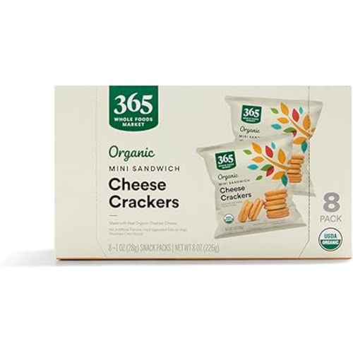 365 by Whole Foods Market, Organic Mini Cheese Sandwich Crackers 8 Count, 1 Ounce