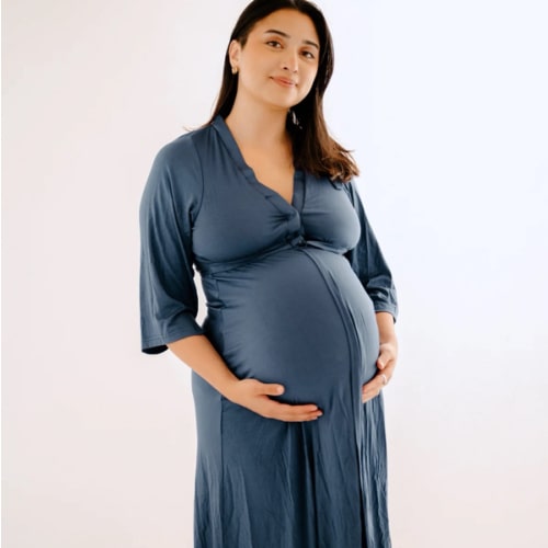 Lila Labor Gown in Midnight Blue