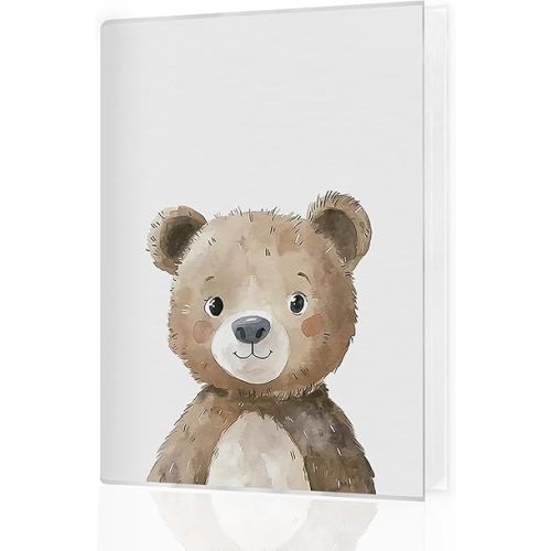 Kids Photo Album 4x6 Hold 36 Photos, Bear Lovers Gifts, Cute Brown Bear Girls Boys Toddler Small Photo Album Picture Memory Book Keepsake for Baby Shower Newborns Family