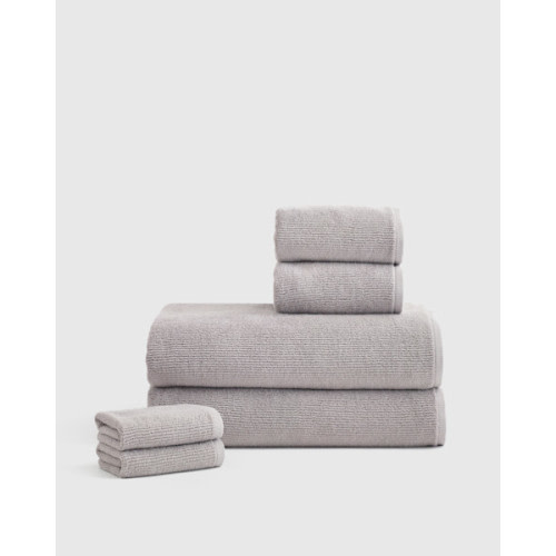 Turkish Ribbed Quick Dry Bath Sheet Bundle in Grey