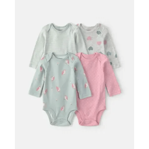 Baby Girl 4-Pack Owl Long-Sleeve Multipack Bodysuits | Carter's