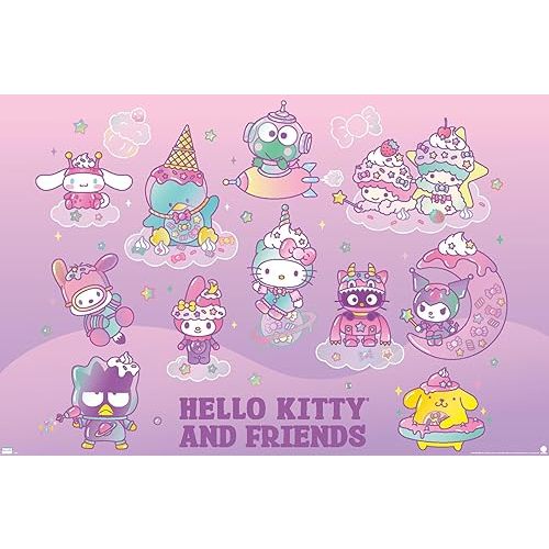Hello Kitty and Friends: 24 Dreamland - Group Wall Poster, 34L" x 22.4W", Unframed Version