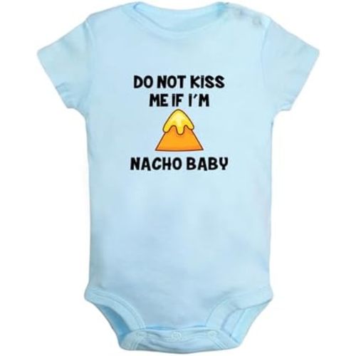 iDzn Do Not Kiss Me If I'm Nacho Baby Funny Rompers, Newborn Baby Bodysuits, Infant Jumpsuits, 0-24 Months One-Piece Outfits