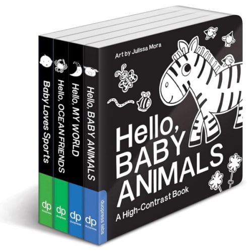 High Contrast Baby Book Set: 4 Board Books for Newborns