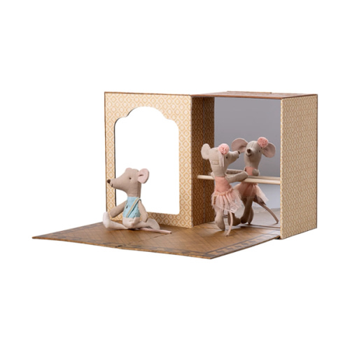 Ballet mice in dance studio, Little sister and brother - Maileg USA