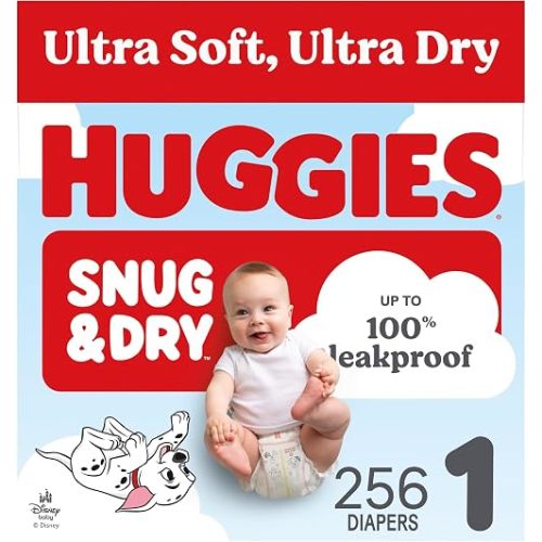 Huggies Snug & Dry Diapers Size 1, 256 Count