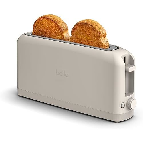 bella Fits-Anywhere™ 2-Slice Slim Toaster, Long Slot & Extra Wide, Oatmilk