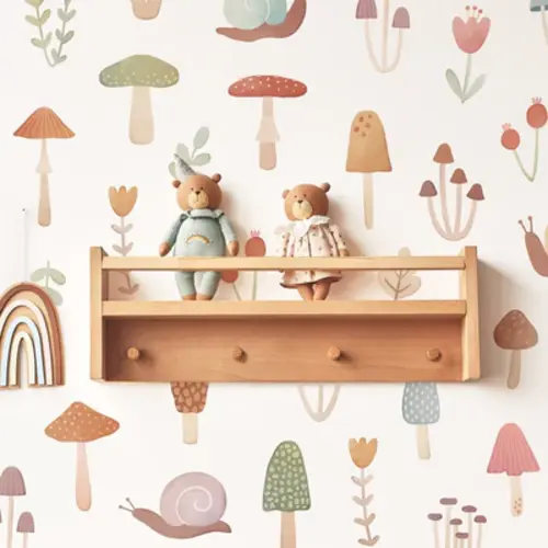 Woodland Mushroom Fabric Wall Decals - Full Set