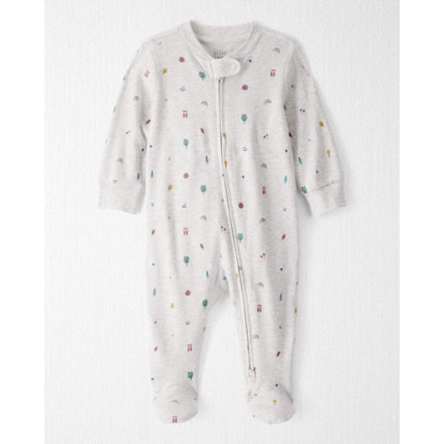Baby Girl Organic Cotton Sleep & Play Pajamas in Nature Icon Print - Little Planet | Carter's