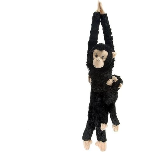 Wild Republic Chimpanzee w/baby plush, Monkey Stuffed Animal, Plush Toy, Gifts for Kids, Hanging 20 Inches