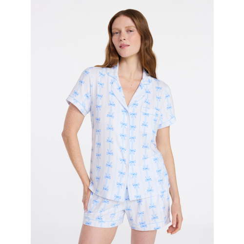 Joyspun Women’s Dreamy Soft Collection Bridal Knit Top and Shorts Pajama Set, 2-Piece, Sizes XS-3X