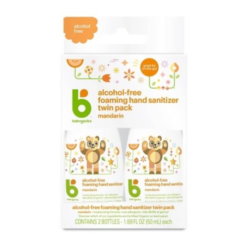 Babyganics Alcohol-Free Foaming Hand Sanitizer - 3.38 fl oz/2pk