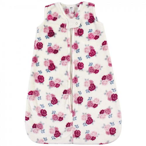 Hudson Baby Infant Girl Plush Sleeping Bag, Sack, Blanket, Pink Floral, 6-12 Months