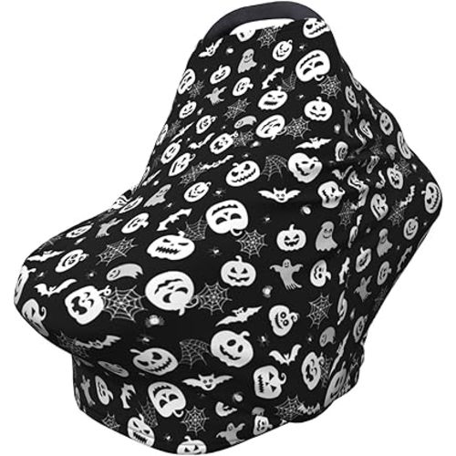 Goth Baby Car Seat Cover, Multi Use Stroller Cover, Gothic Halloween Baby Stuff