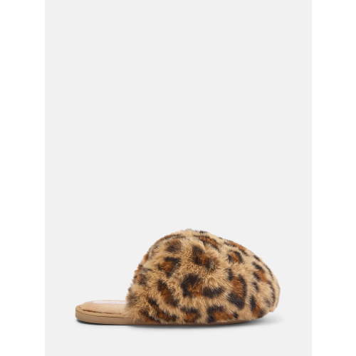 Joyspun Womens Faux Fur Puff Scuff Slippers