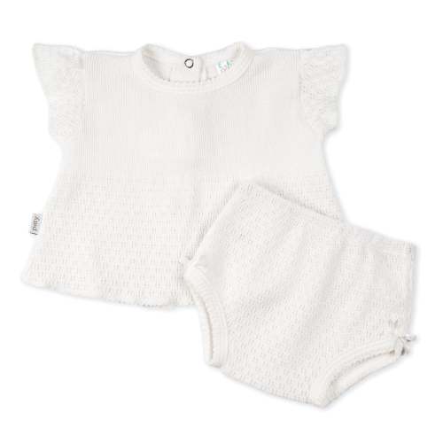 Paty Knit Flutter Sleeve Diaper Set with Bows - PatyInc
