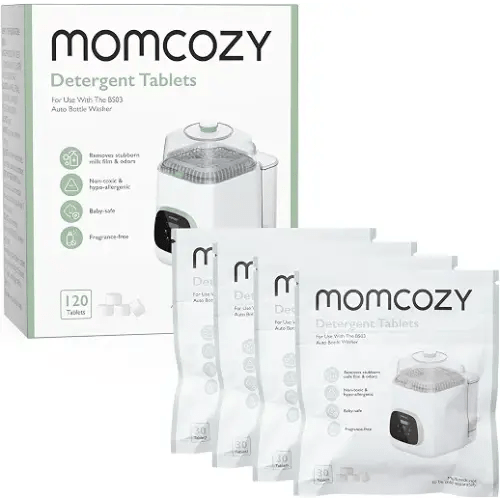 Momcozy Official Detergent Tablets for Momcozy Bottle Washers, 120 Tablets | Remove Stubborn Milk Residue and Odor, Safe and Powerful Cleaning